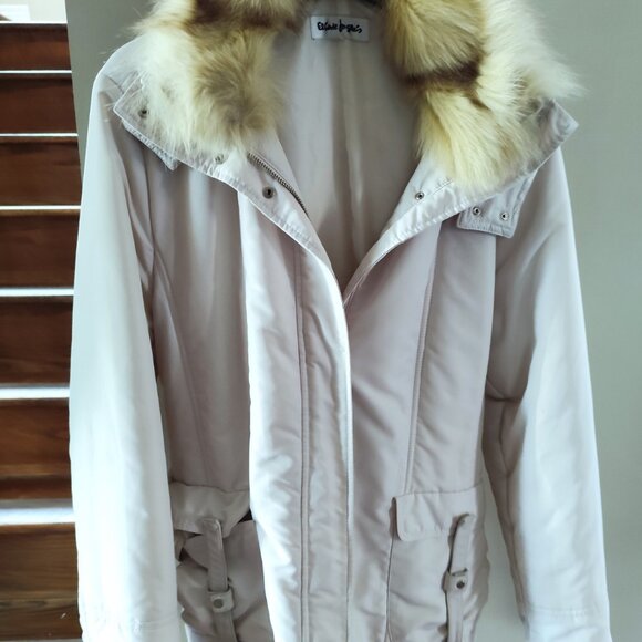 Winter jacket with natural fur trim El Corte Ingles size 48 - Picture 4 of 5